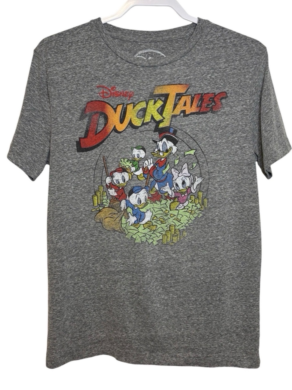 Disney Duck Tales T-shirt Gray Medium Scrooge Huey Dewey Louie